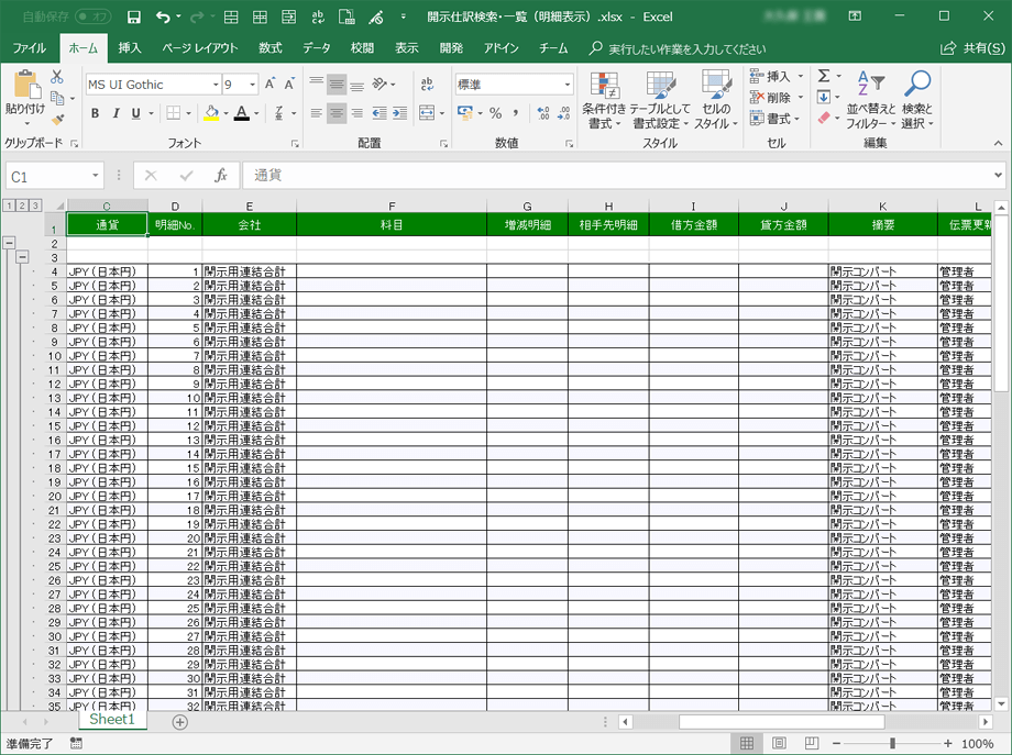 Disclosure Reclassification Table (Report)